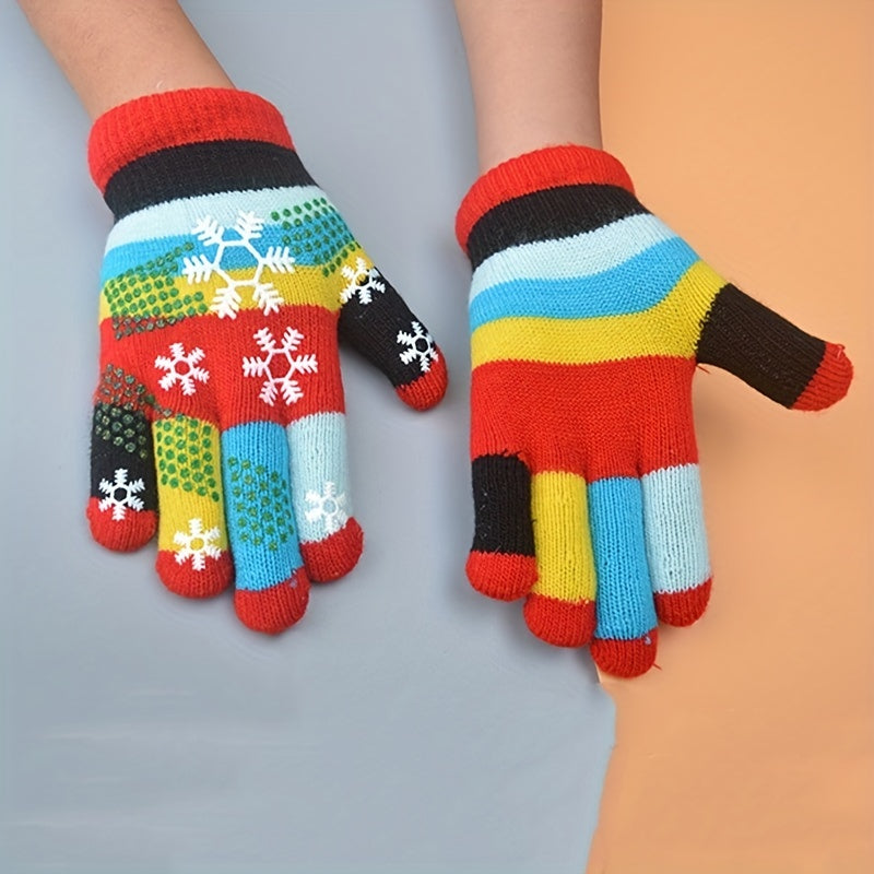 Gants enfant motif flocon de neige, vue détail