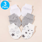 Moufles bébé motif étoile, coloris blanc et gris