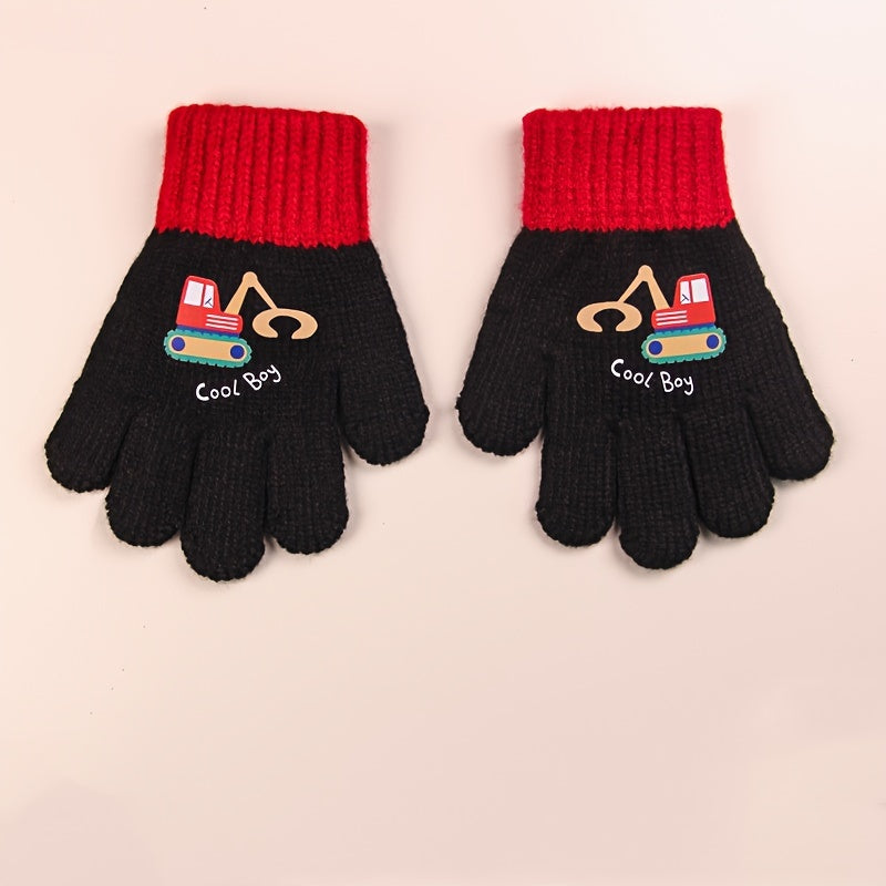 Gants enfant tricotés, vue détail