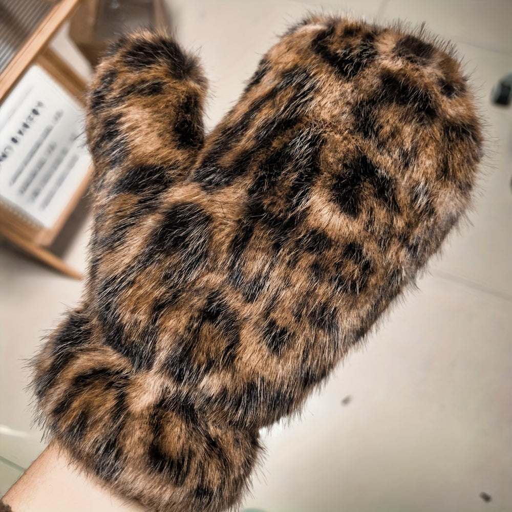 Moufle femme léopard, comparaison des deux intensités de motif