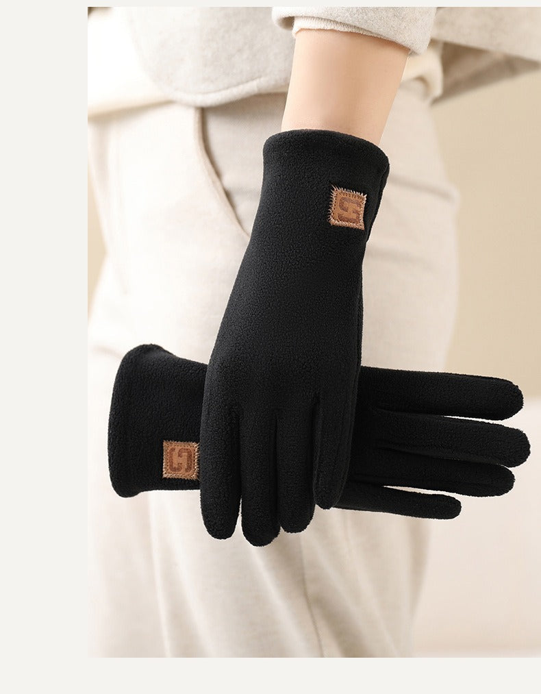 Gants femme polaire, deux coloris présentés ensemble