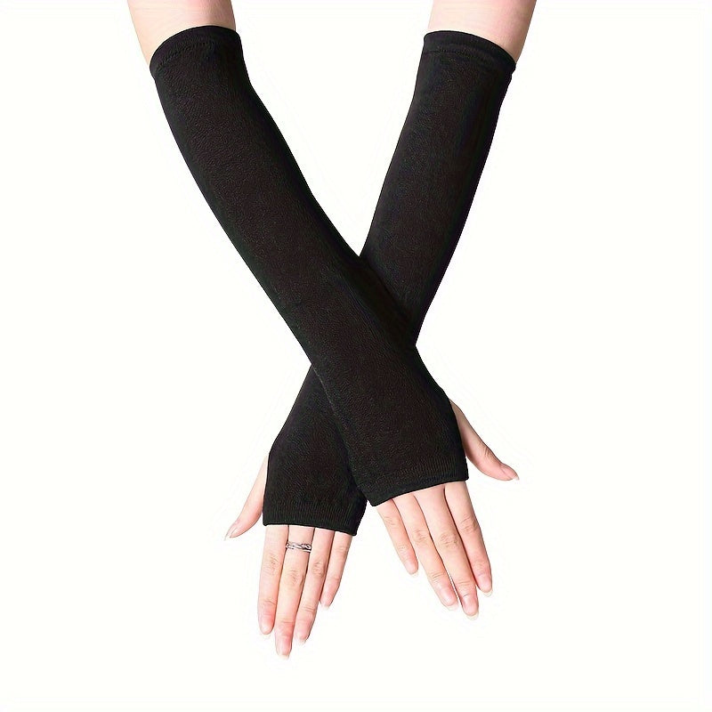 Mitaine femme longue coloris noir