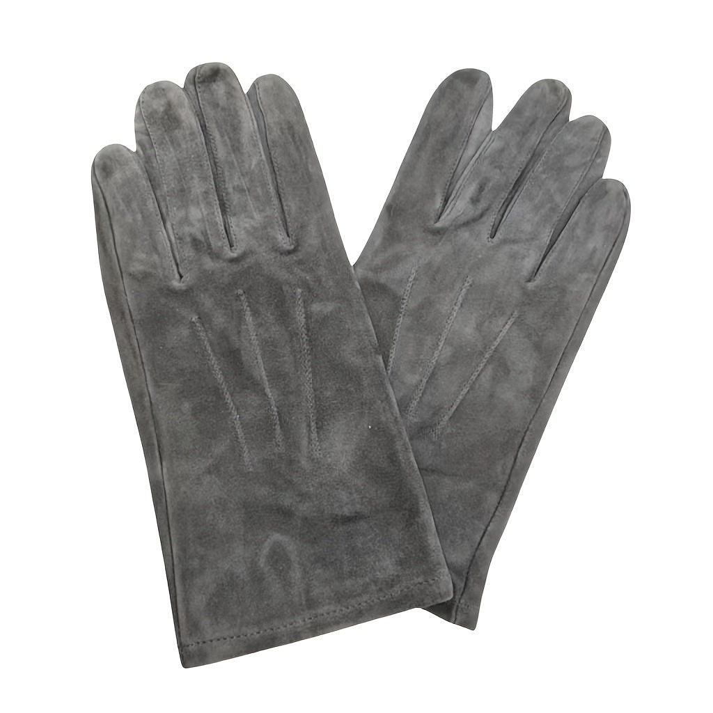 Gants homme cuir gris, vue détail