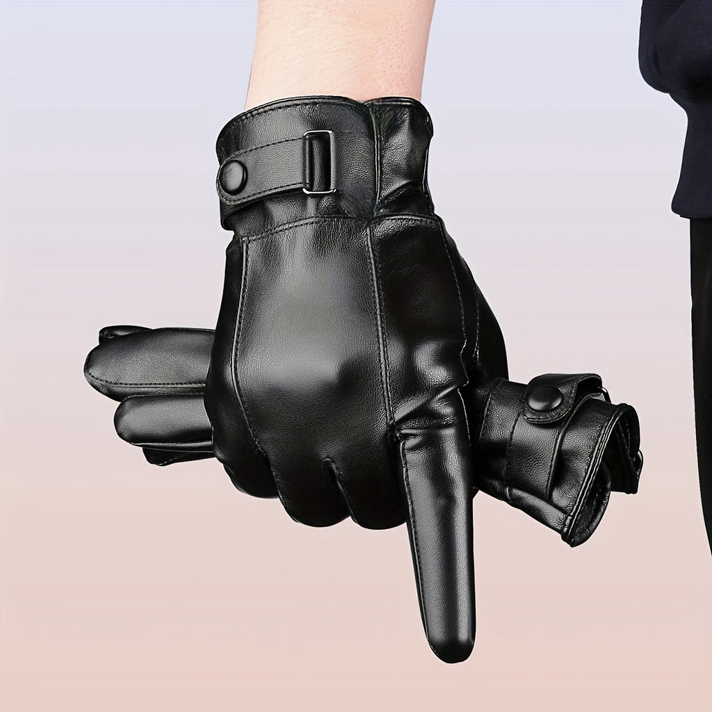 Gants homme cuir PU, vue détail