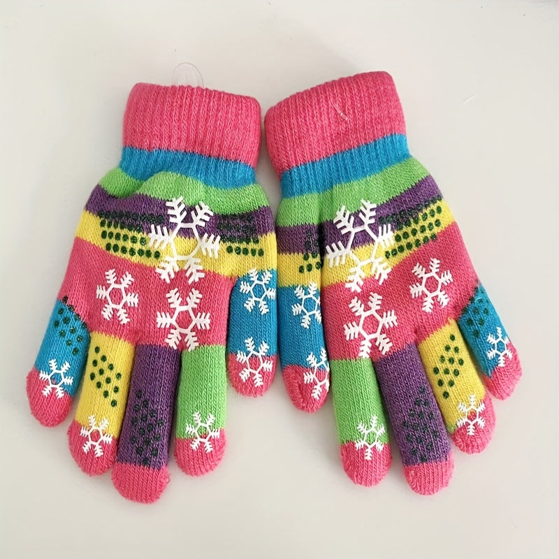 Gants enfant motif flocon de neige, vue détail