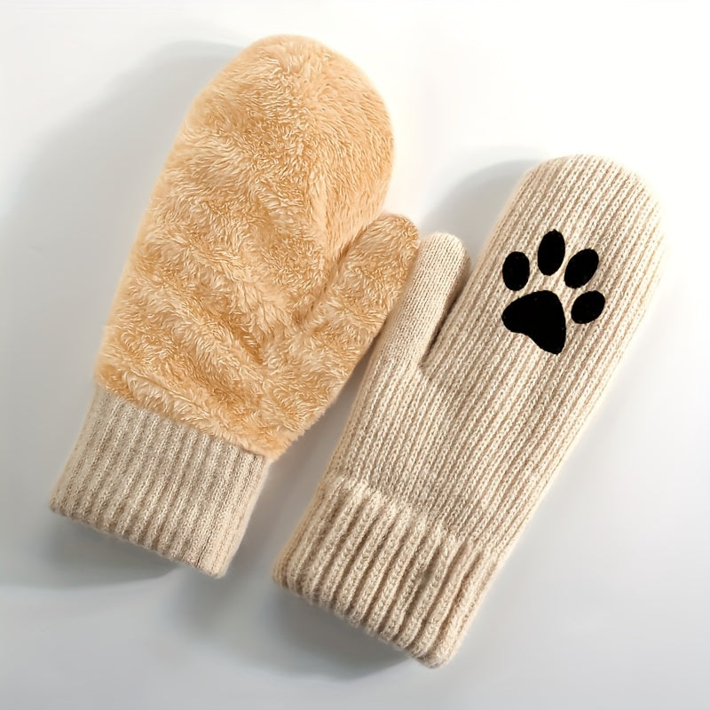 Moufle femme cachemire beige