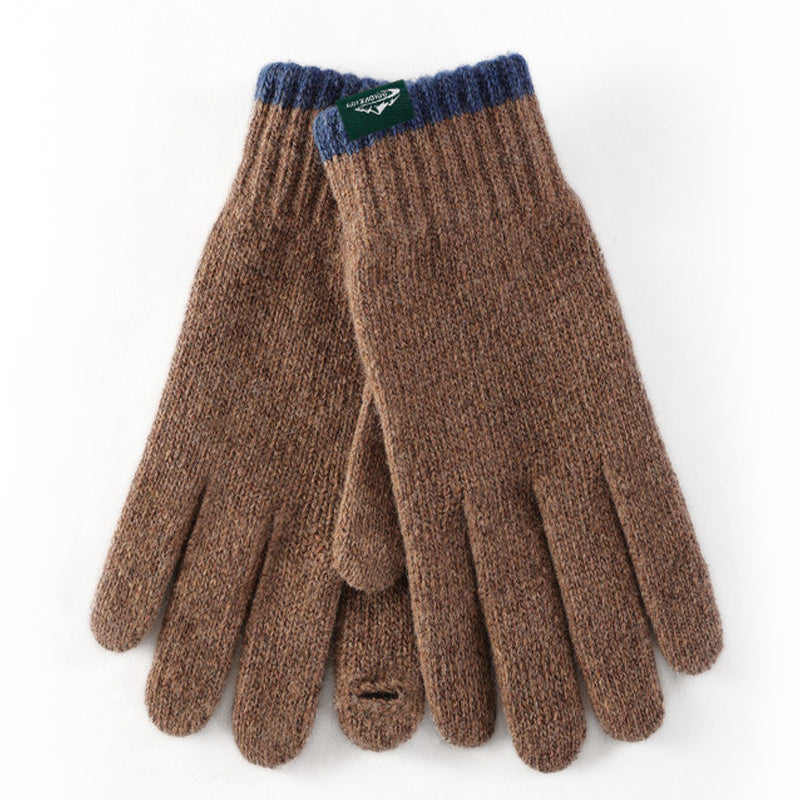 Gant femme chameau en laine, coupe-vent et tactile
