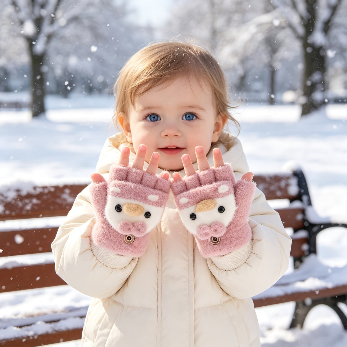 Gants enfant à retournement, vue détail
