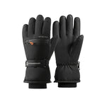 Gants de ski noirs, vue à plat du dos et de la paume
