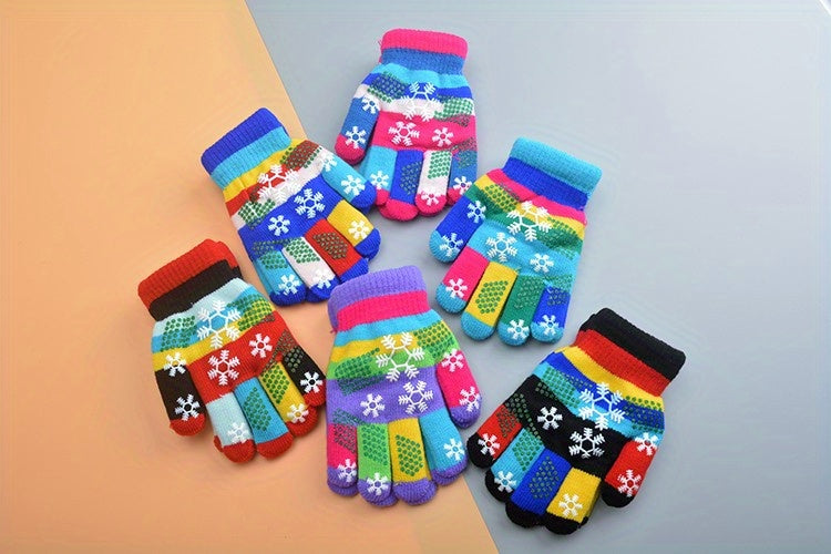 Gants enfant motif flocon de neige, vue détail