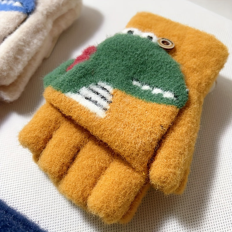 Gants enfant motif dinosaure, vue détail