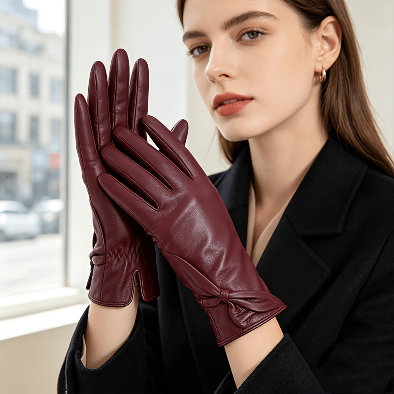 Gants femme cuir, vue détail