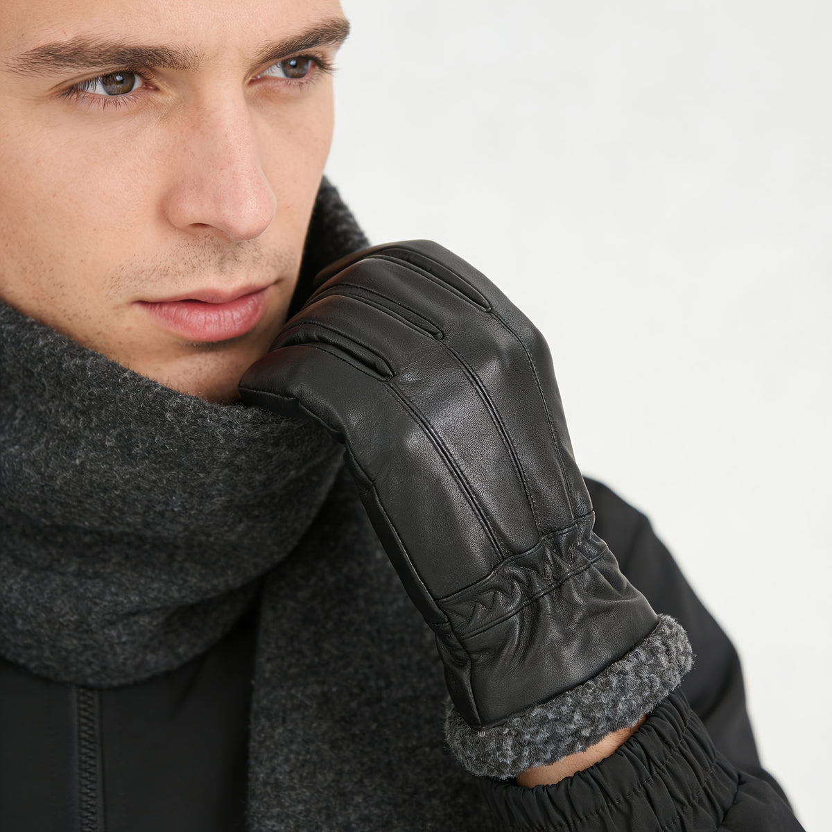 Gant homme en cuir de mouton, packaging du produit