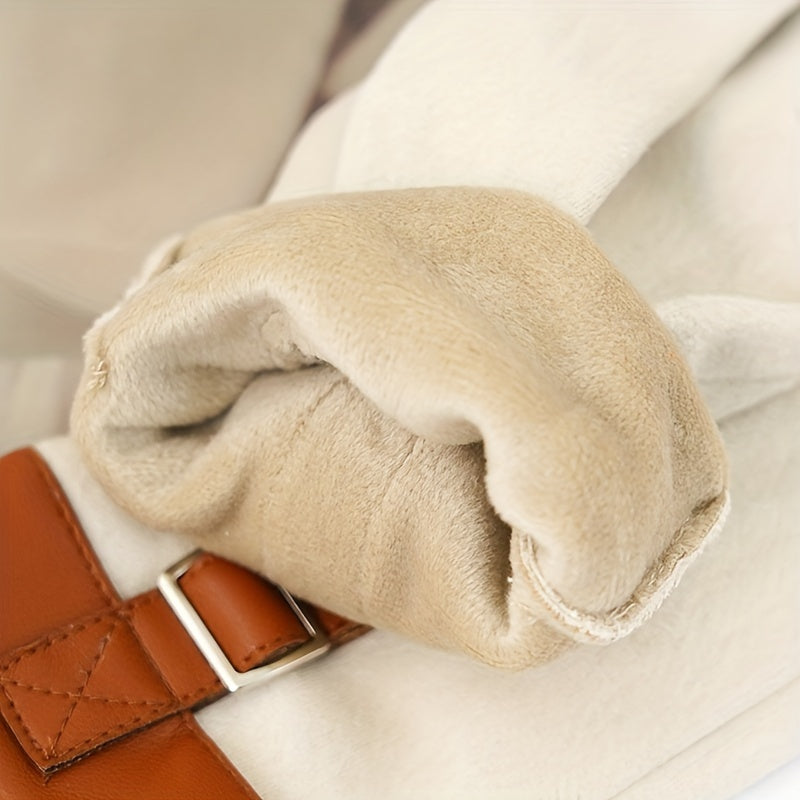 Gros plan sur la doublure velours beige à l'intérieur du gant