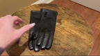 Gants cuir femme noirs, packaging produit