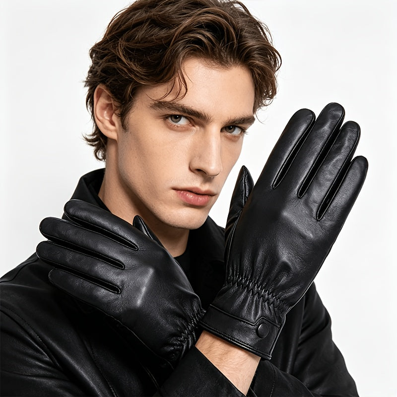 Gants homme en cuir de mouton noir